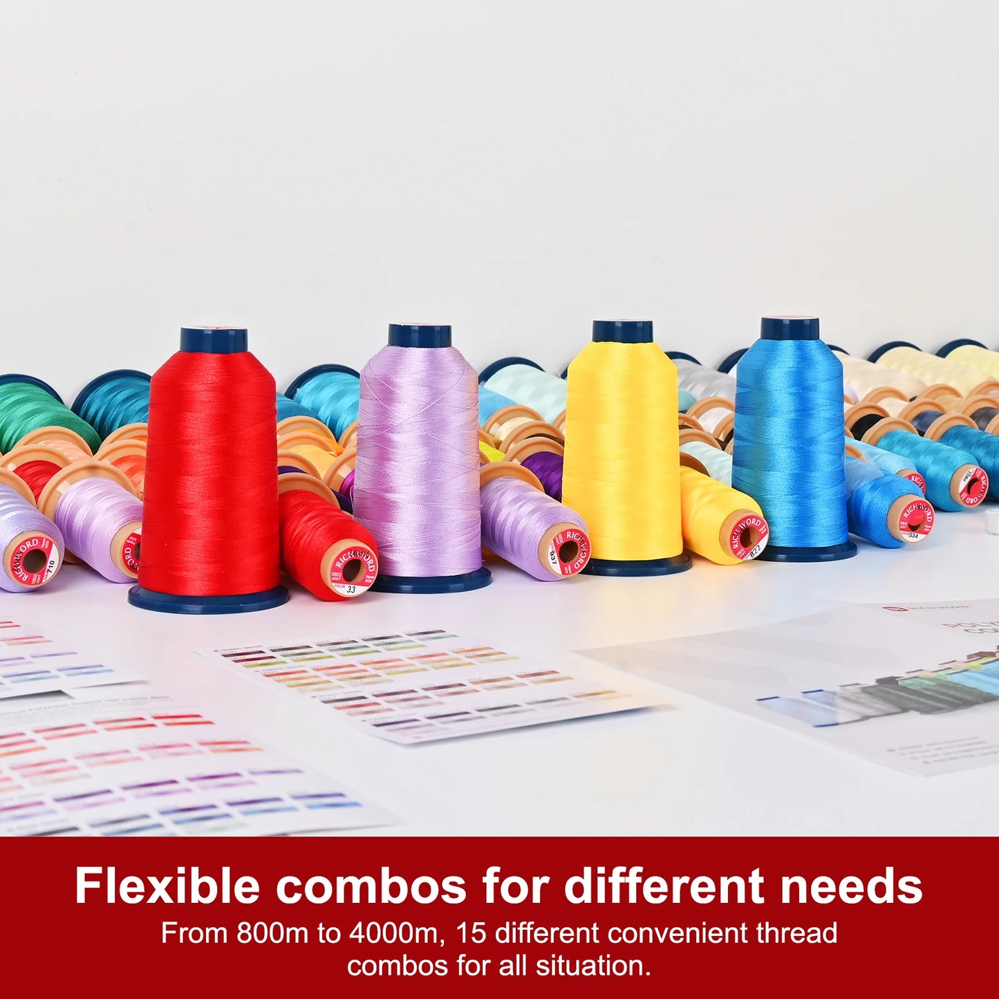 Richword Embroidery Threads Polyester Kit 875Y 800m 80Pcs