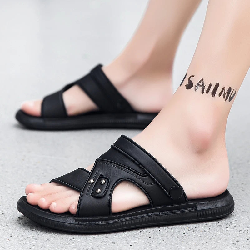 WIENJEE Men Sandals Open Toe Casual Beach Walking Shoes