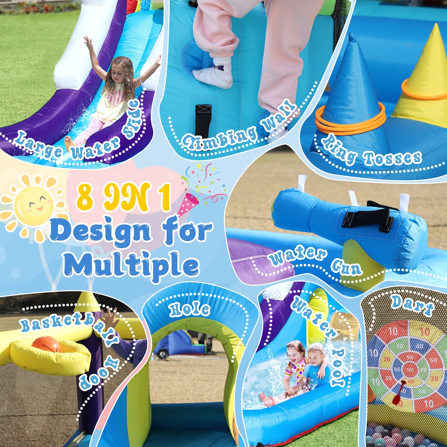 RTS Inflatable Water Slide Bounce House For Kids Party