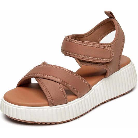 Women's Comfortable Platform Sandals Open Toe Wedge With Adjustable Straps