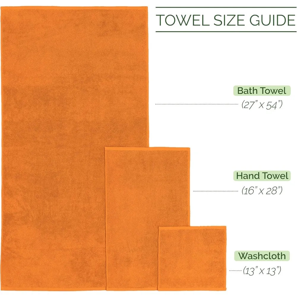 Turkish Cotton 6 Piece Towel Set Bath and Hand Towels