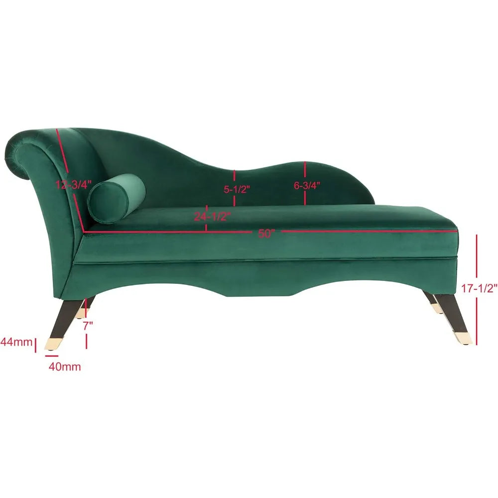 HUANZHUANG Caiden Modern Velvet Chaise Lounge Chair For Living Room Contemporary Design