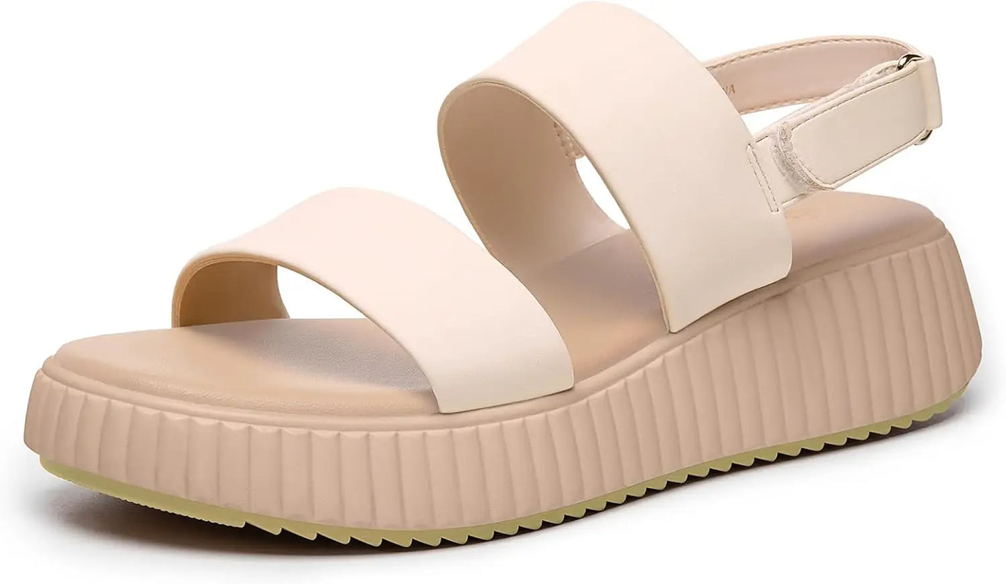Women's Platform Sandals with Open Toe Ankle Strap Adjustable Wedge