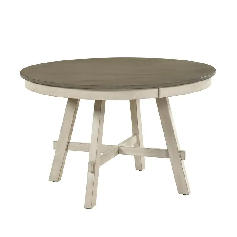 Contemporary Farmhouse Round Dining Set 5 Piece Table And 4 Chairs