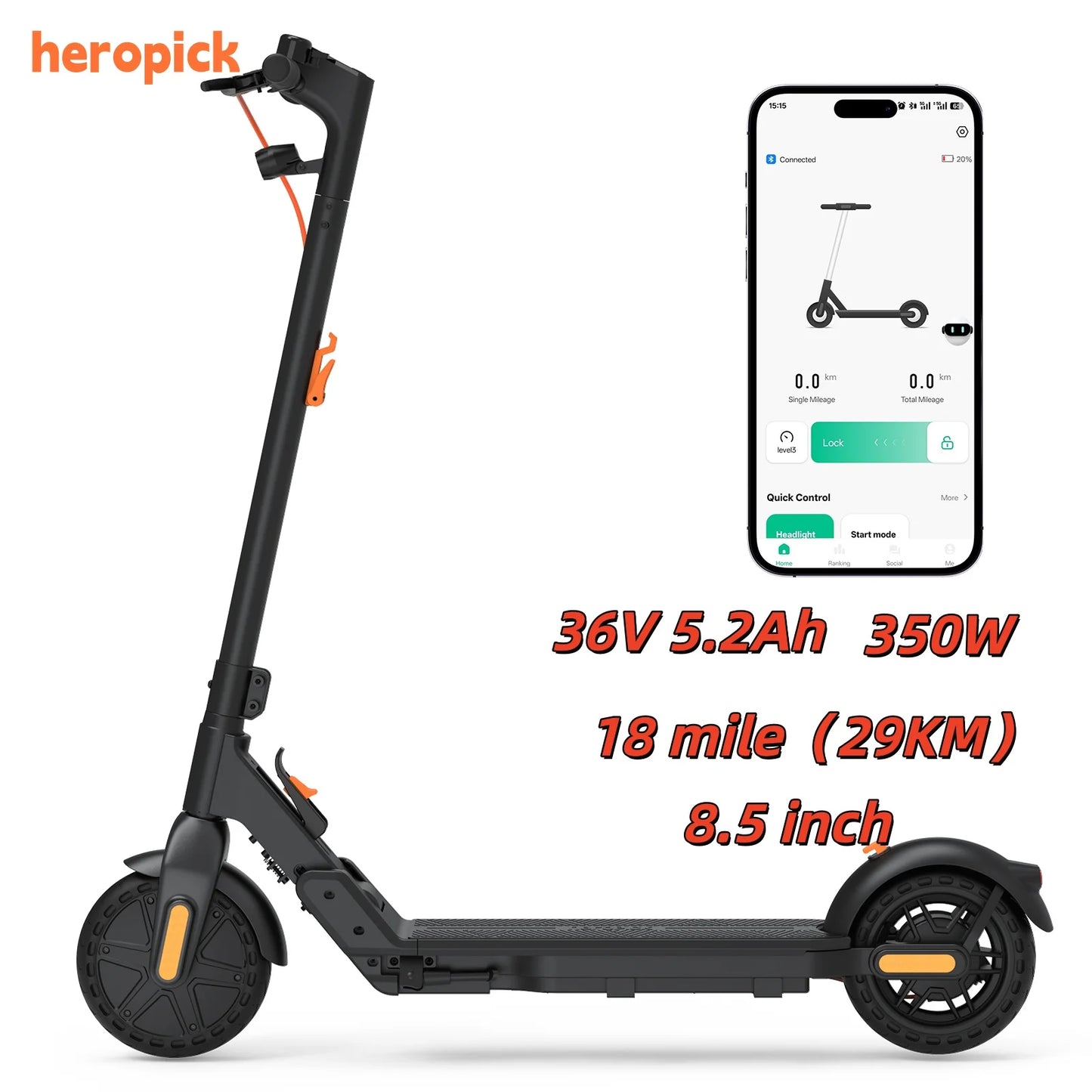 HeroPick C8 350W Folding Electric Scooter For Adults