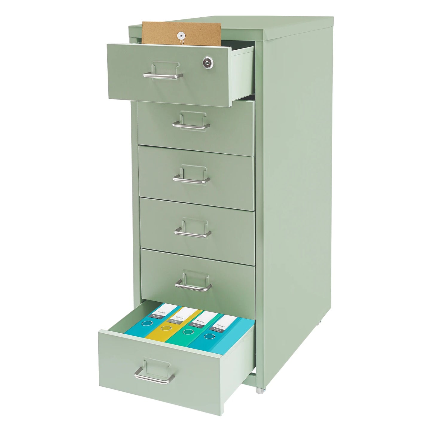 Drawer Lockable Rolling Metal File Cabinet Six Drawer Home Office