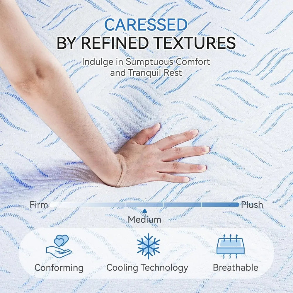 HUANZHUANG Cooling Gel Memory Foam Mattress Bed in a Box