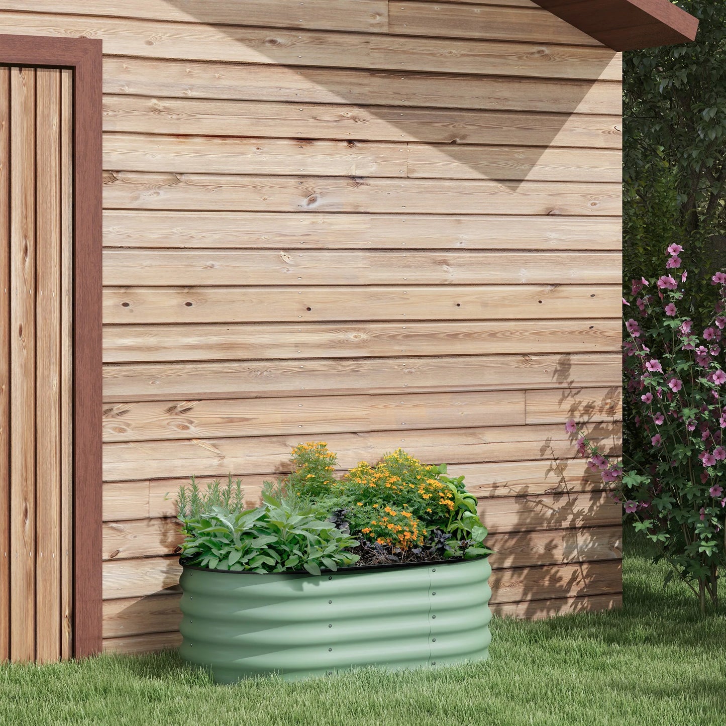 Outsunny Galvanized Raised Garden Bed Kit For Outdoor Use