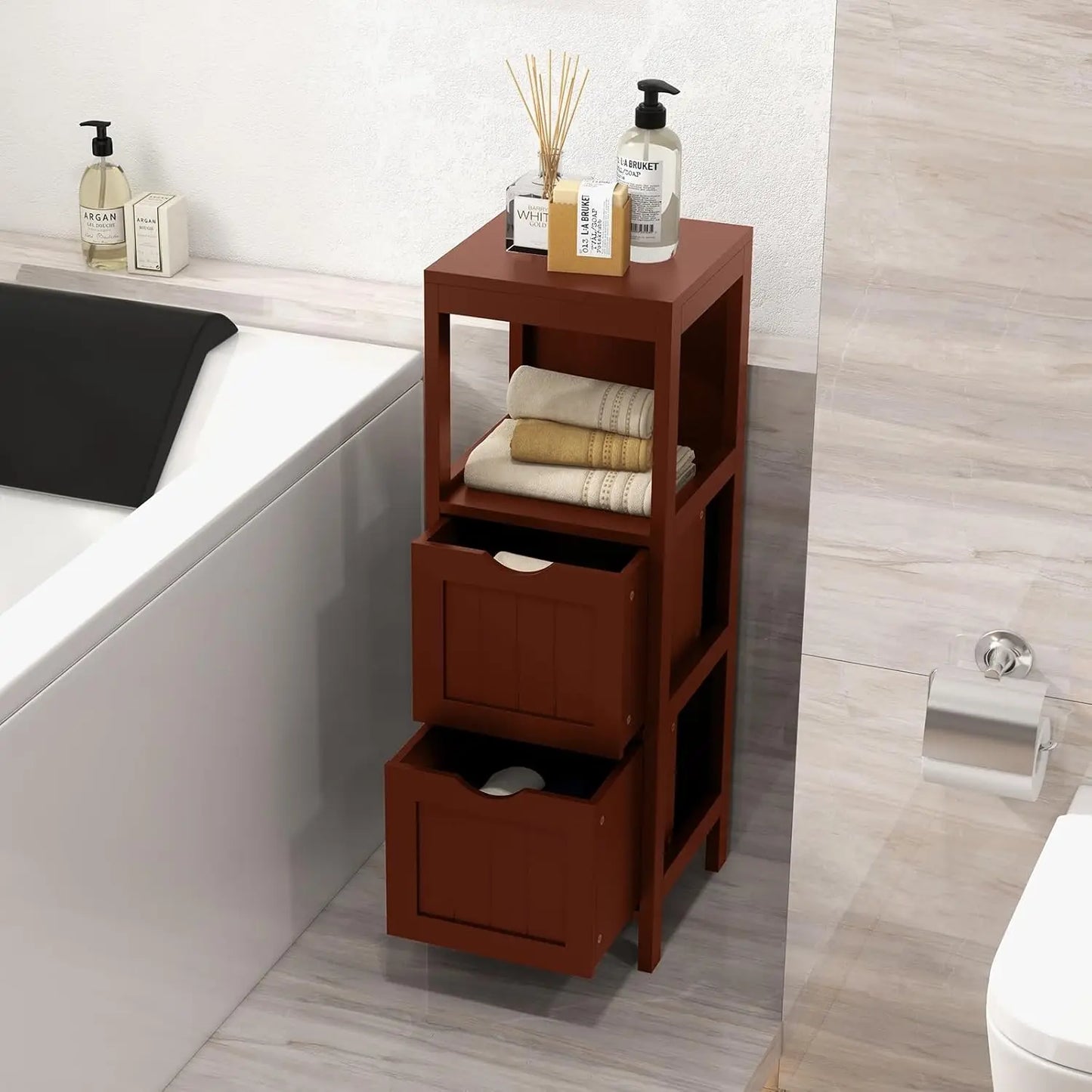 Small Bathroom Storage Cabinet With Detachable Drawers