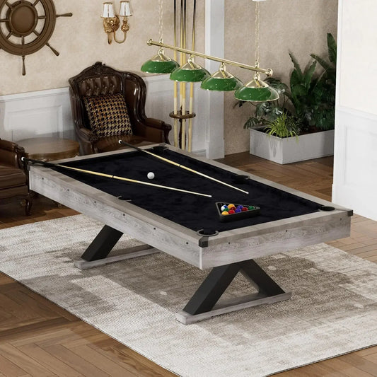 Rustic Style Pool Table With Accessories Billiards Set