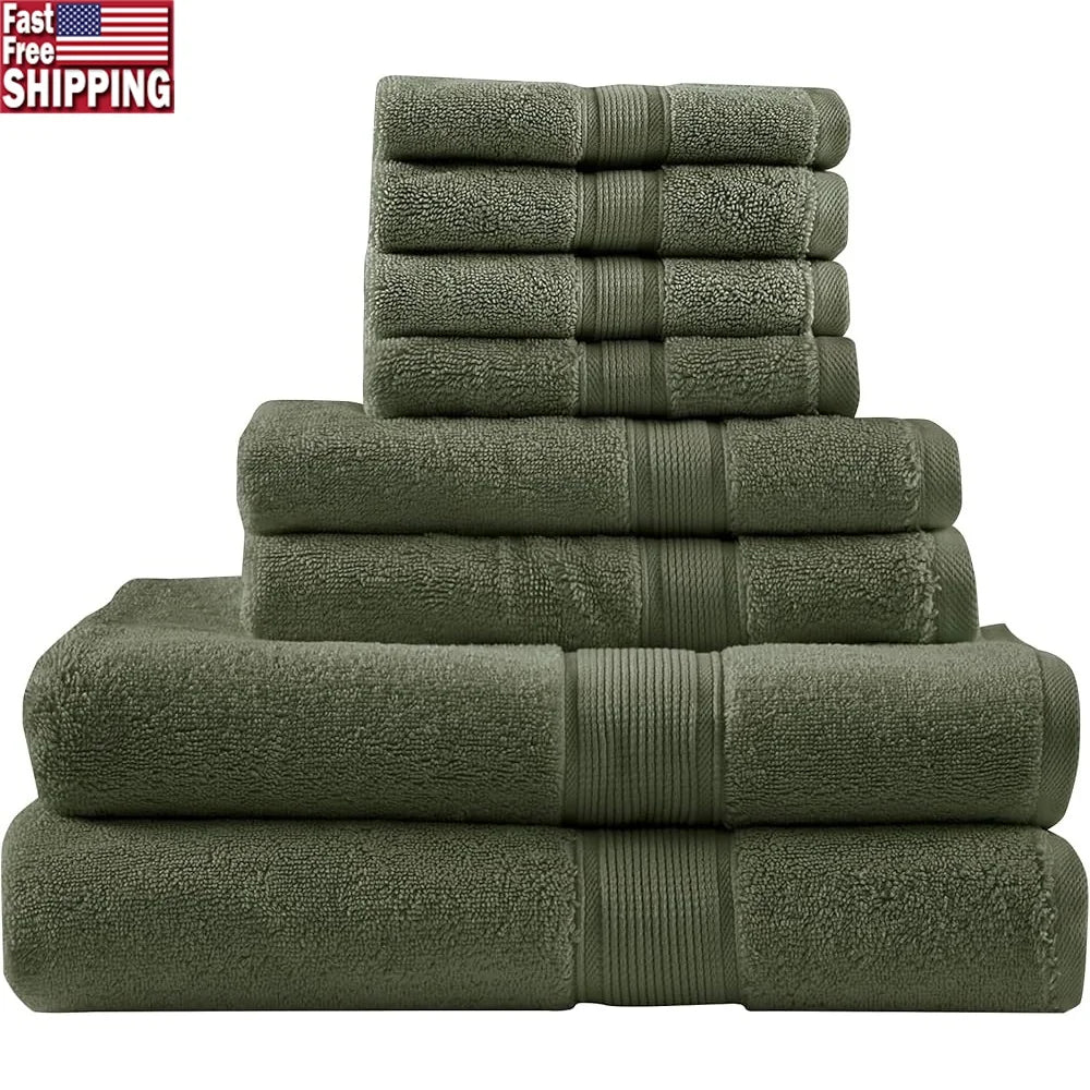 DUTRIEUX 800GSM Cotton Bath Towel Set 8 Pieces Spa Quality