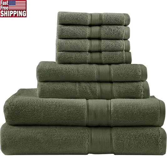 DUTRIEUX 800GSM Cotton Bath Towel Set 8 Pieces Spa Quality