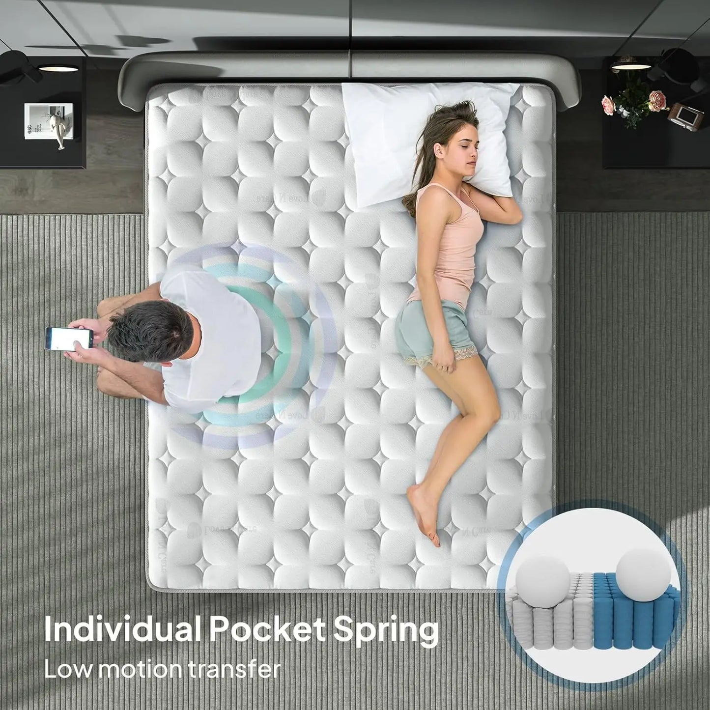 BedStory Superior Generous Support Hybrid Mattress With GelMemoryFoam And PocketSprings