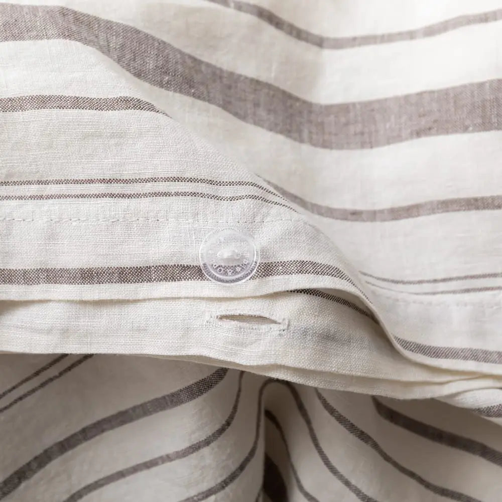 Simple Opulence 100 Linen Duvet Cover Set 3Pcs Striped