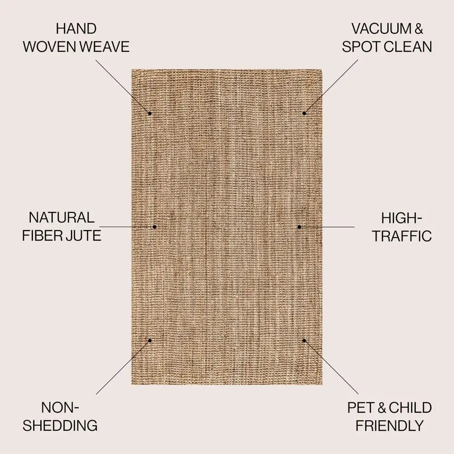 Pata Hand Woven Chunky Jute Natural Indoor Rug Bohemian Rustic