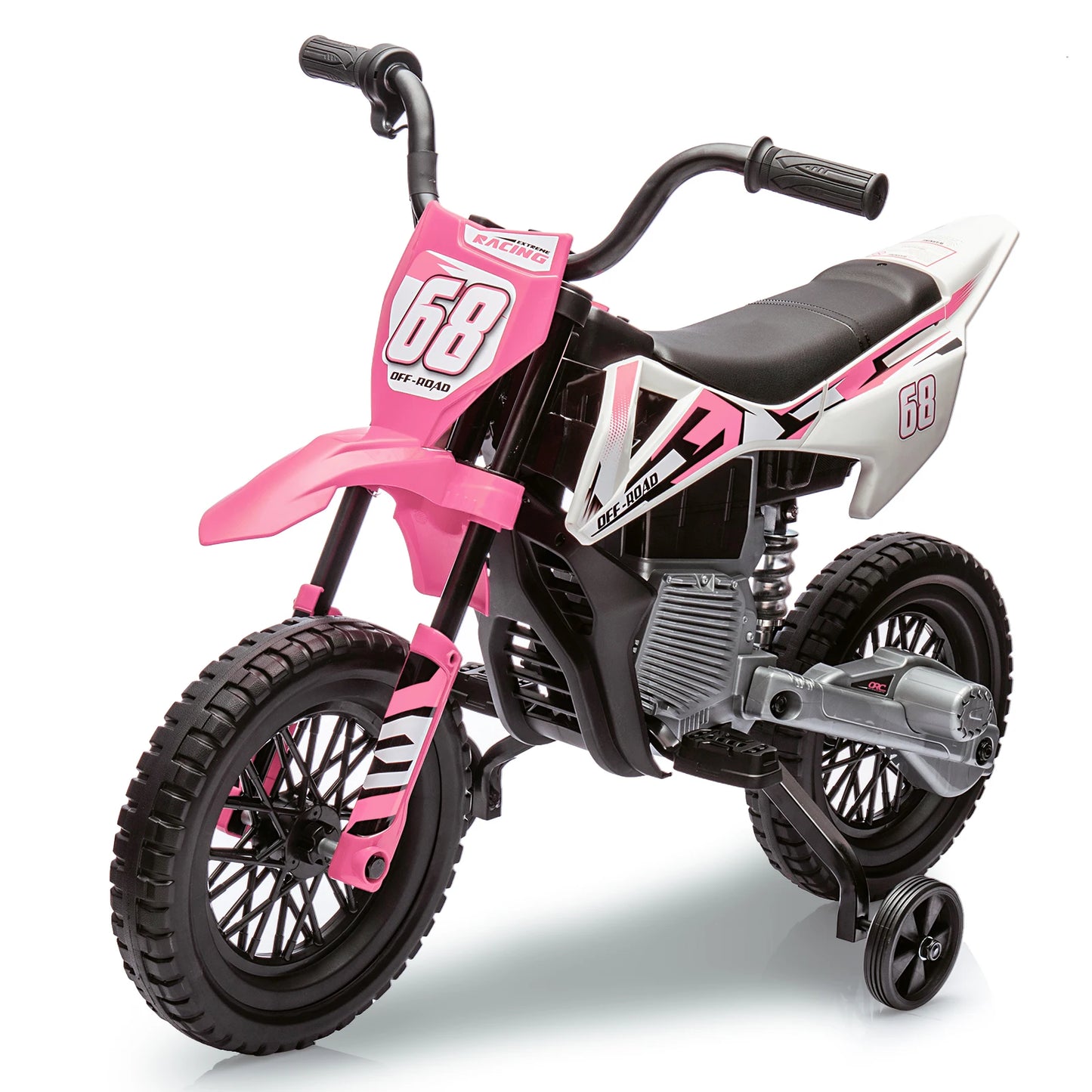 HiMISS 12V Kids Electric Dirt Bike With Twist Grip Throttle Training Wheels
