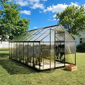Cover Outdoor Walk-In Polycarbonate Greenhouse with Quick Assembly