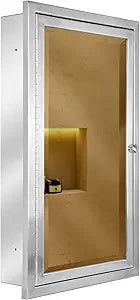 MKDK Recessed Medicine Cabinet Mirror Beveled Edge Storage