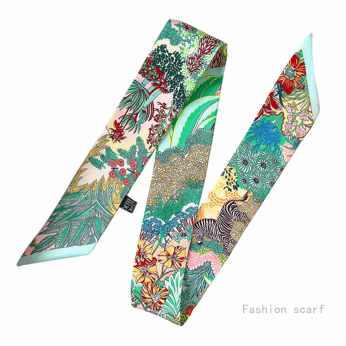 Korean Style Botanical Jungle Horse Print Polyester Scarf for Women