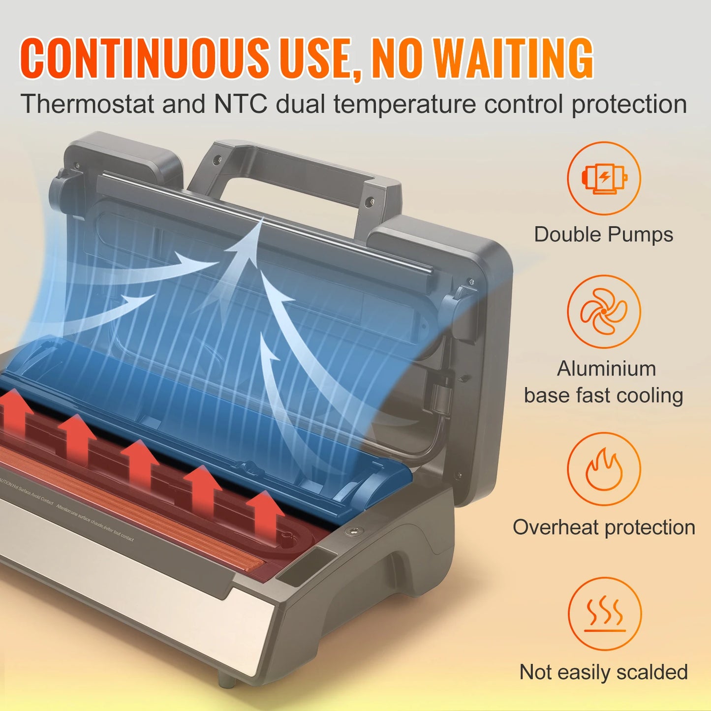 SucceBuy Vacuum Sealer 90Kpa 130W For Household Kitchen Use