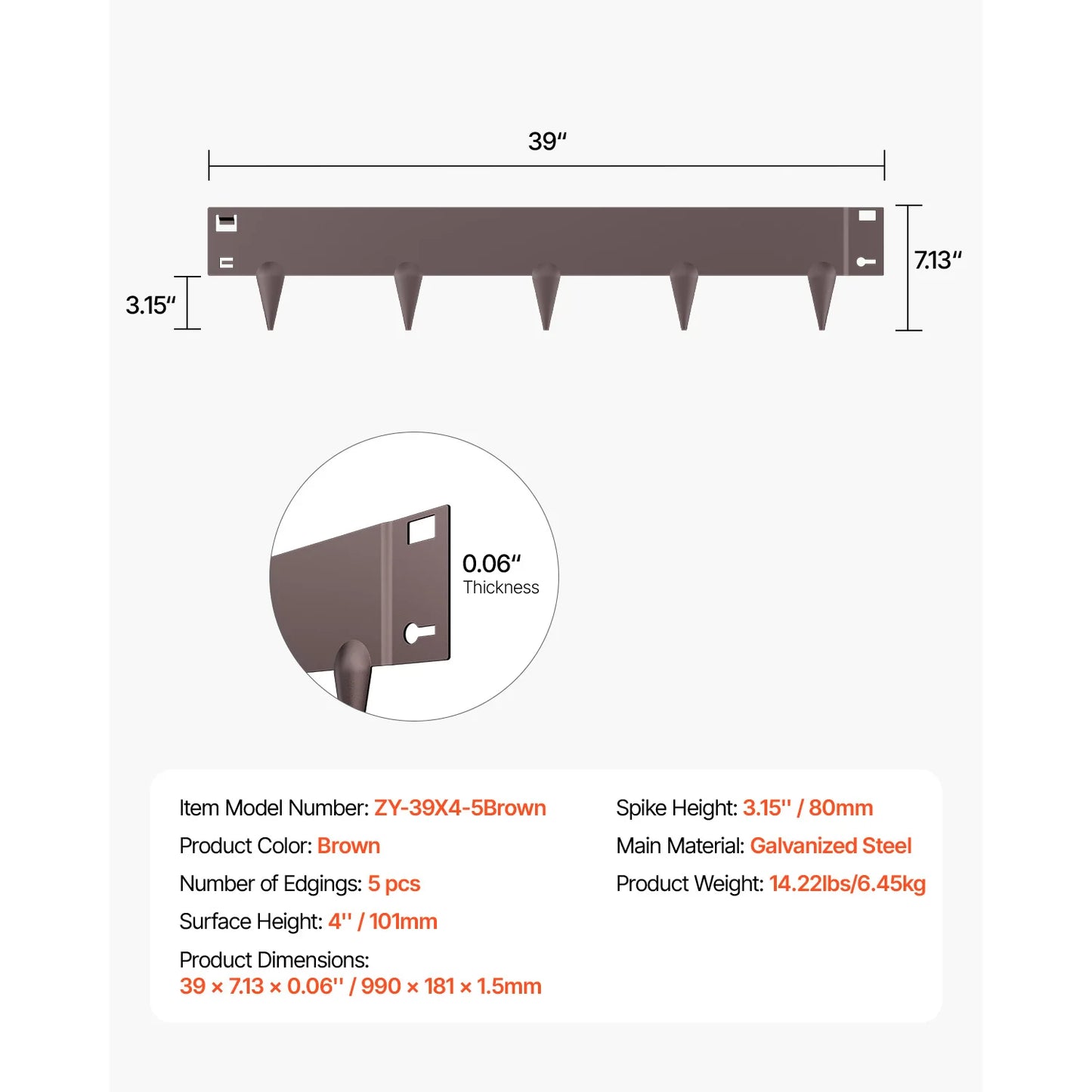 Steel Landscape Edging Set Rust-Resistant Bendable Border