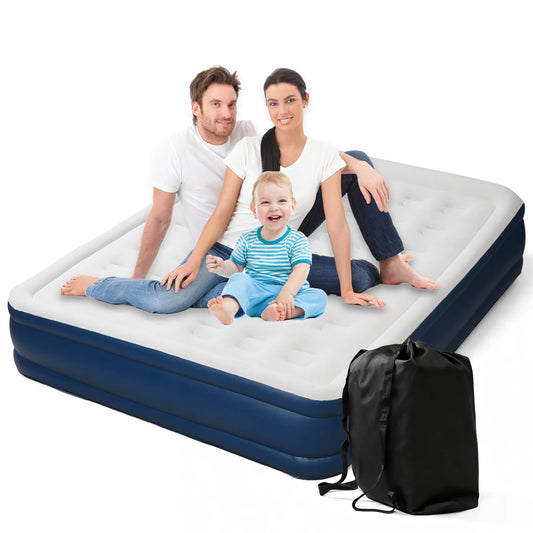By Inflating Queen Air Mattress With Built In Pump For Camping