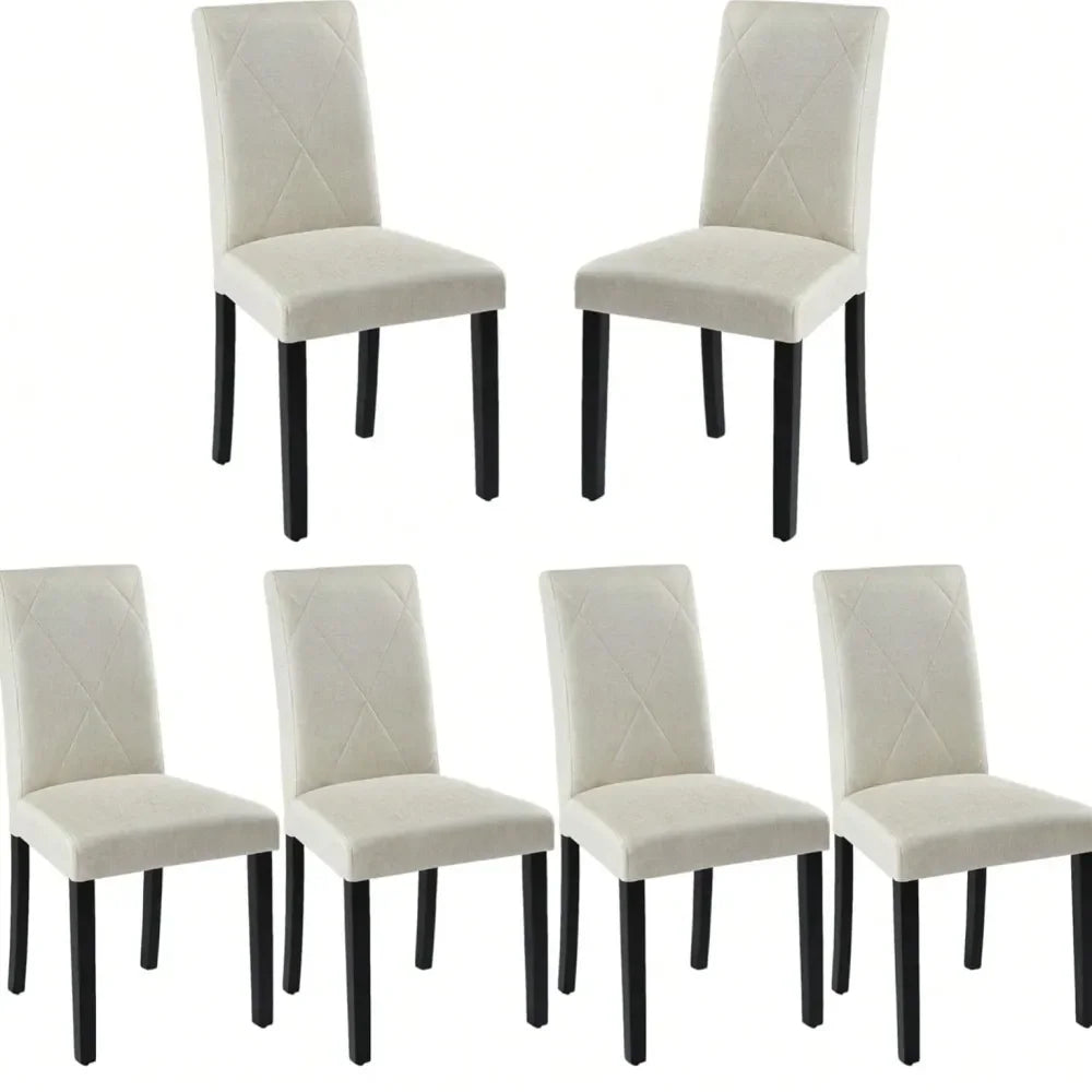 XMSJ Solid Wood Dining Chairs Set Of 6 High Backrest
