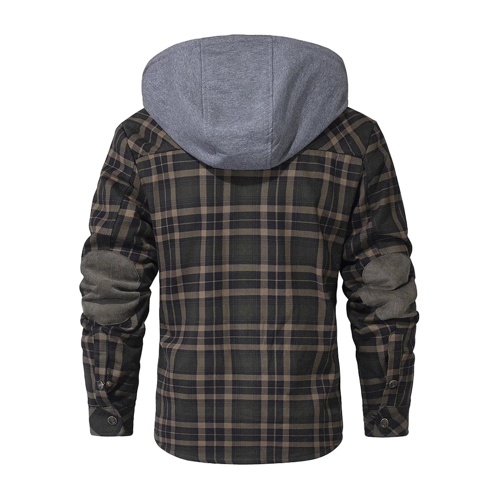 Fujian Men's Hooded Winter Jacket Sherpa Lined