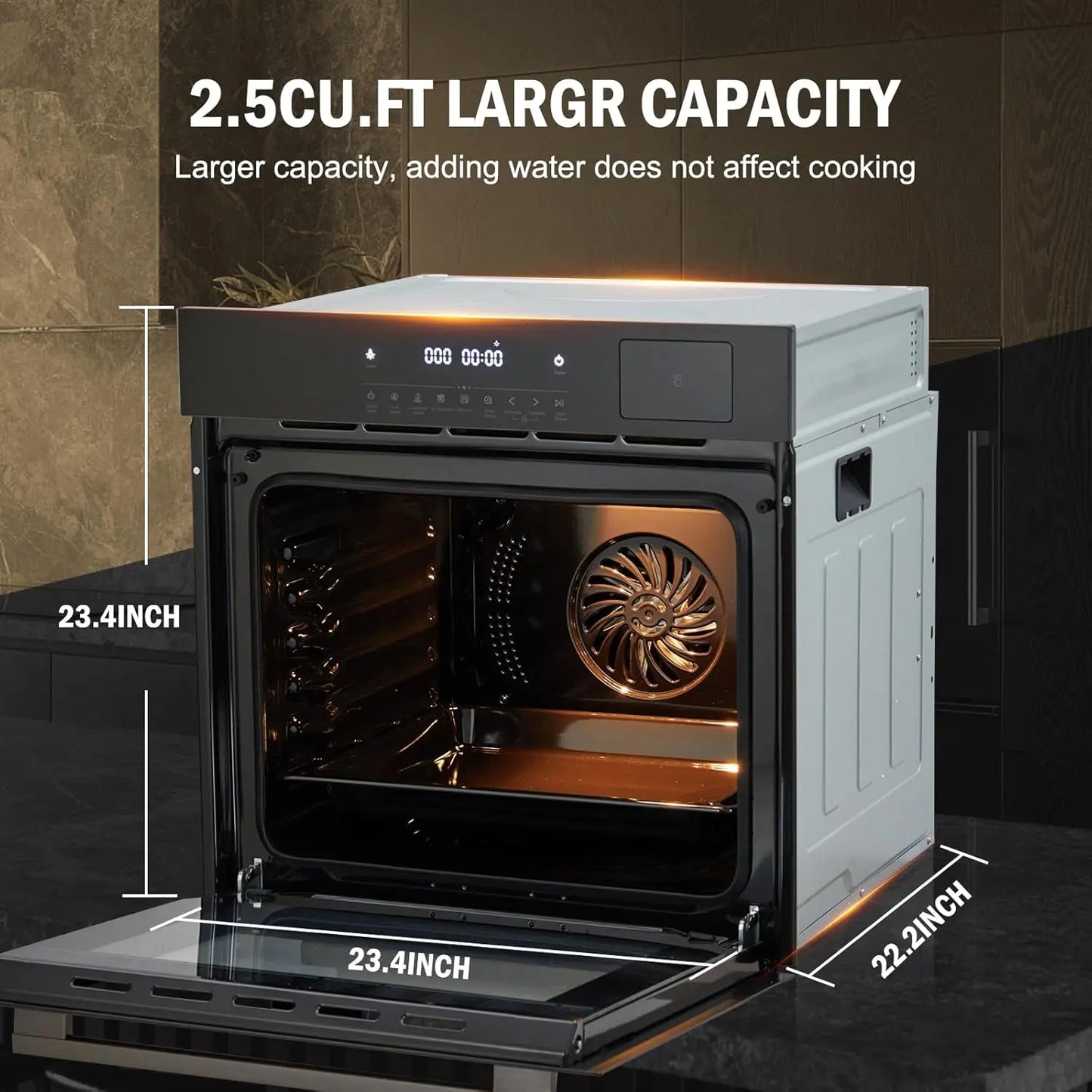 Acekool Built-In Steam Oven With Air Fry And Smart Menus