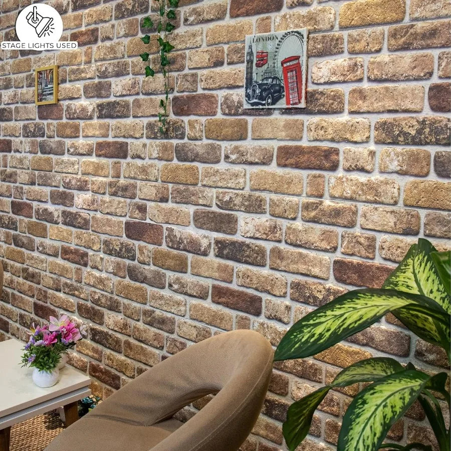 3D Faux Brick Wall Panels Cladding Styrofoam Living Room