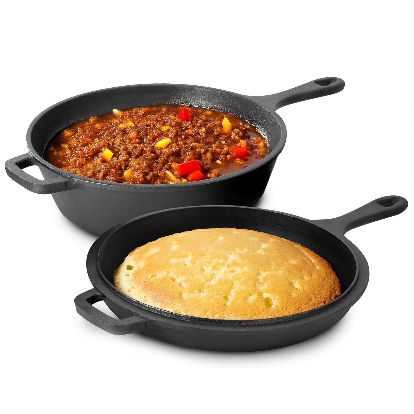 Preseasoned Cast Iron Dutch Oven and Skillet Combo Cookware Set