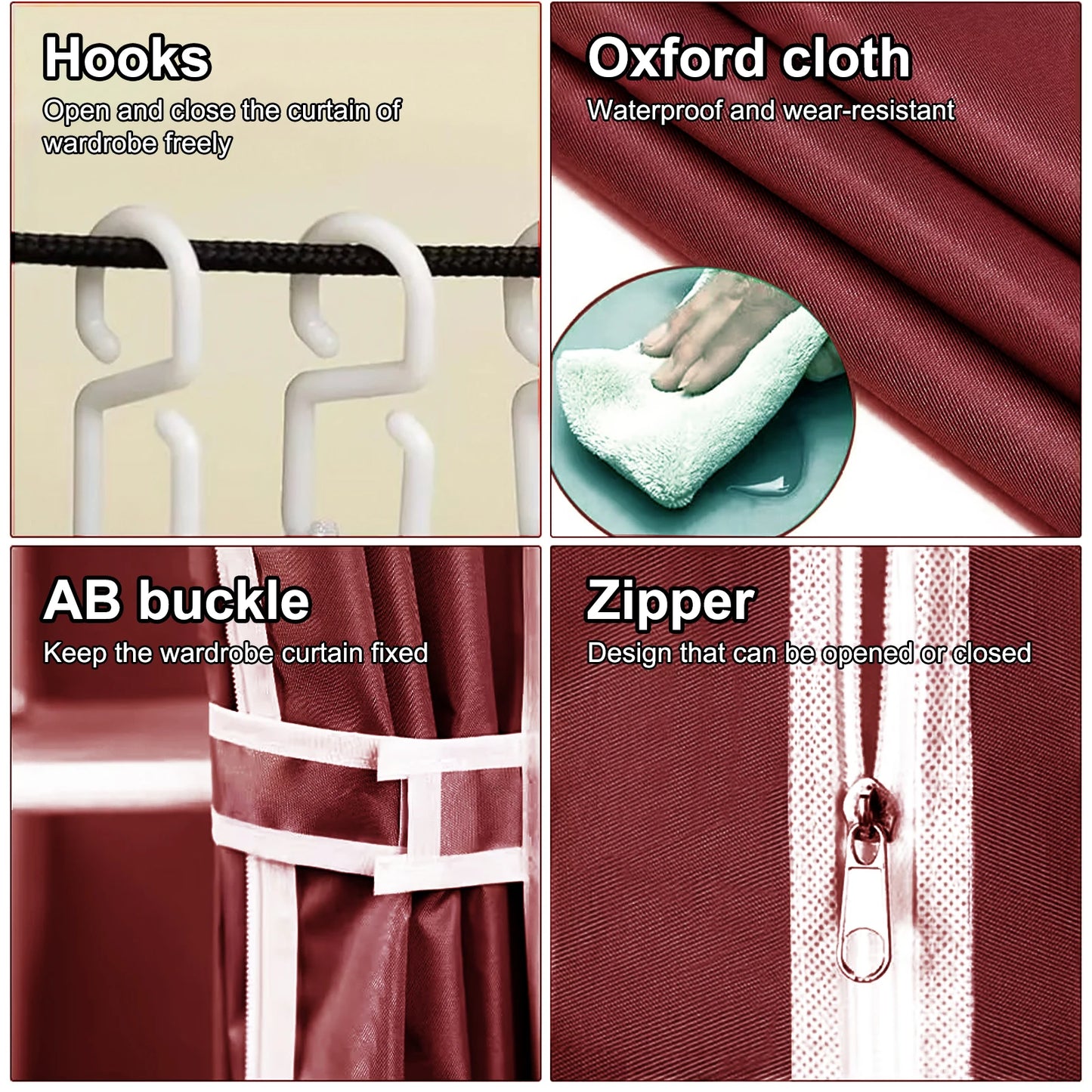 Portable Closet Dustproof Wardrobe Organizer Multi Layer Storage Rack