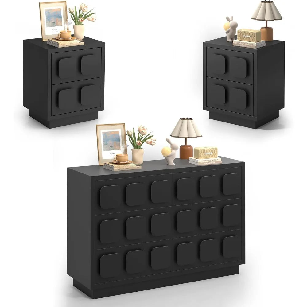 RBXC Bedroom Set With 6 Drawer Dresser And Nightstands