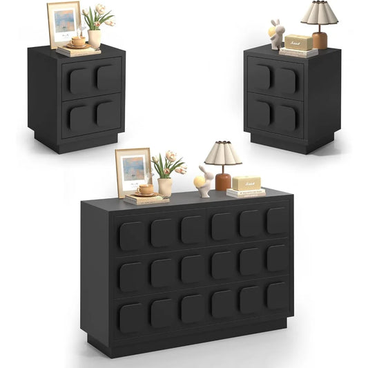 RBXC Bedroom Set With 6 Drawer Dresser And Nightstands