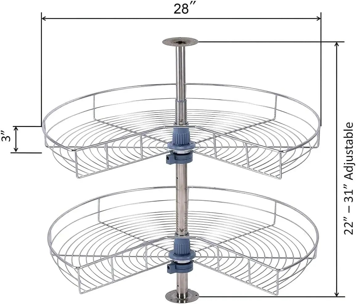 Kidney Shape 270 Degree Lazy Susan For Kitchen Corner Cabinets