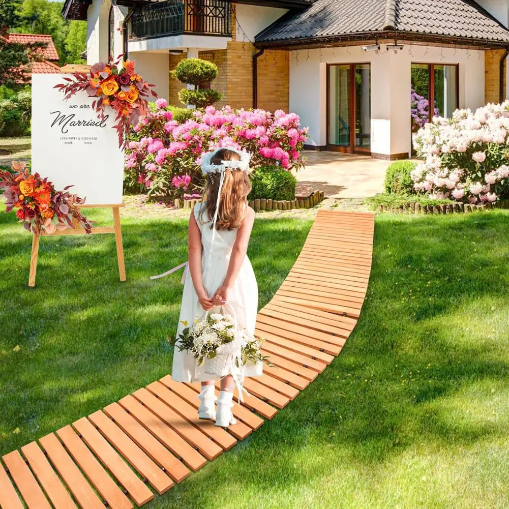 Wooden Garden Pathway Roll Outdoor Walkway for Lawn Patio