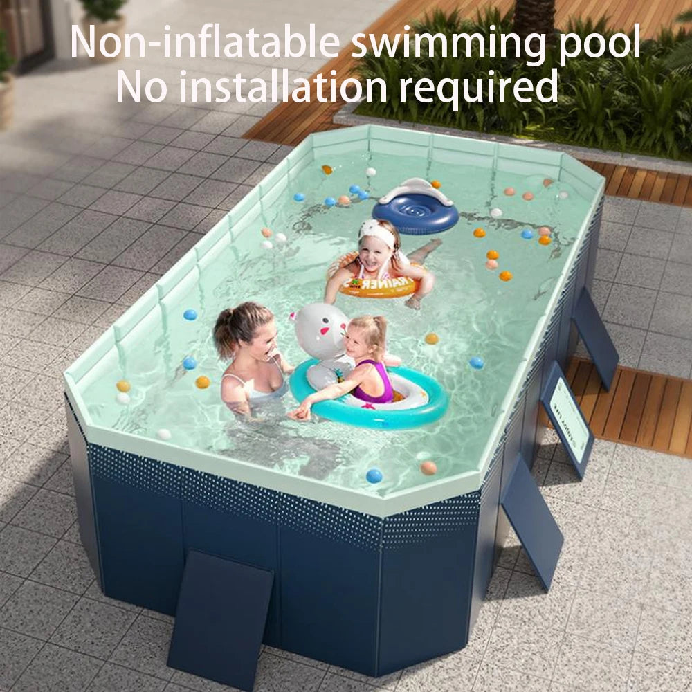 Foldable Outdoor Pool Large Family PVC Non-Inflatable For Garden