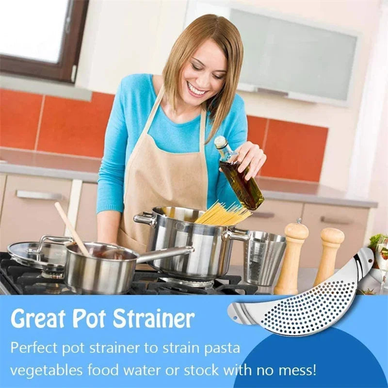 Stainless Steel Pot Strainer Pan Drainer For Efficient Draining