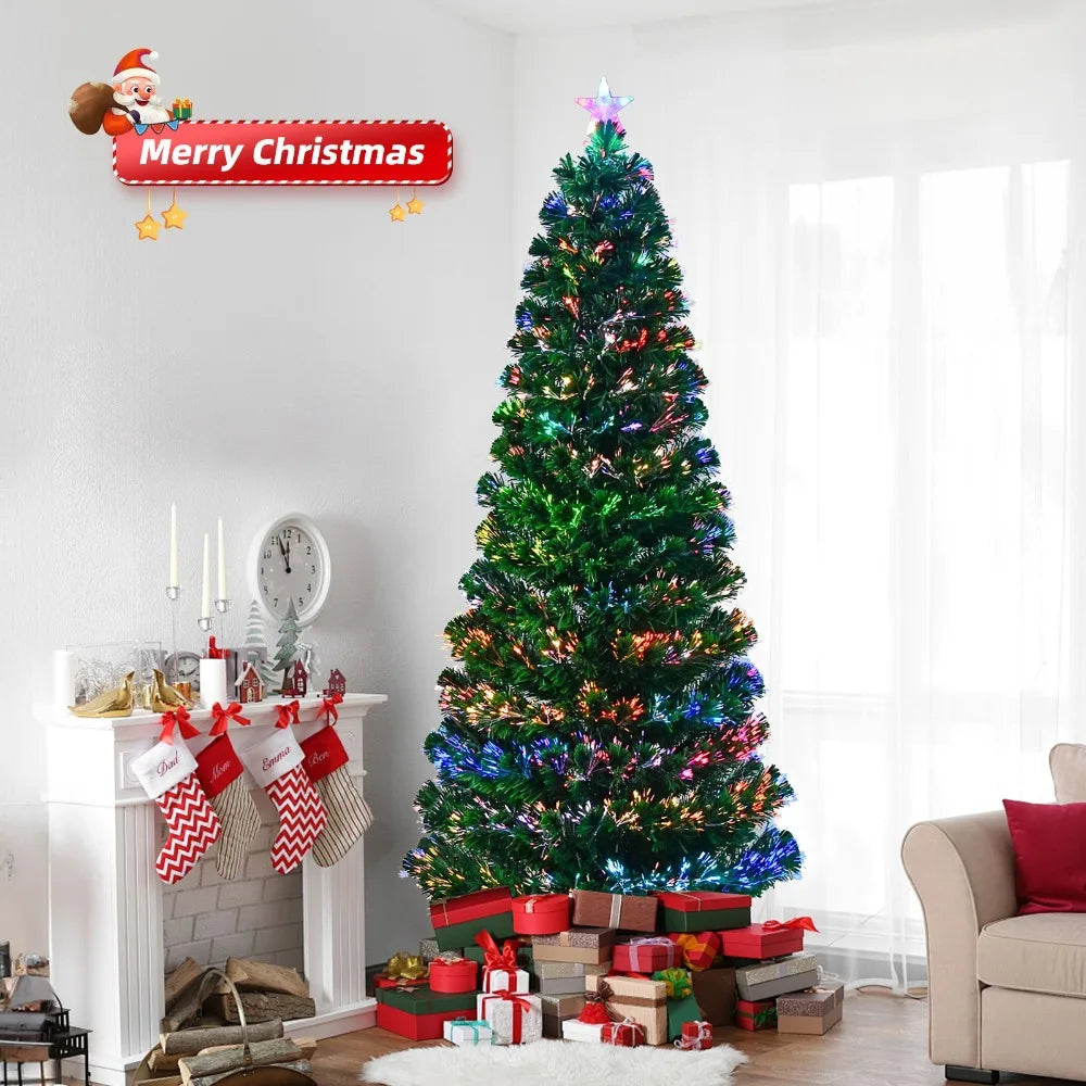 Color Fiber Optic Christmas Tree With LED Accent Lights