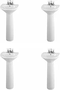 Pedestal Sink Porcelain Pre Drilled Widespread Holes