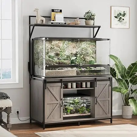 Farmhouse Reptile Tank Stand With Power Outlet Heavy Duty