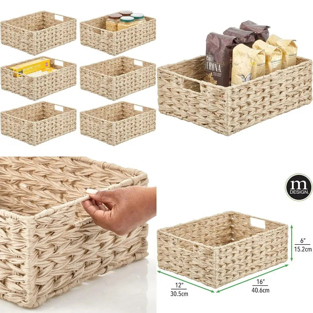 mDesign Storage Baskets Set for Bathroom and Bedroom