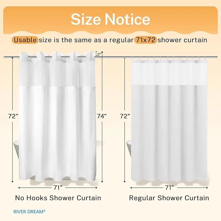 Heavyweight Dotted Waffle Weave Shower Curtain With Snap In Liner