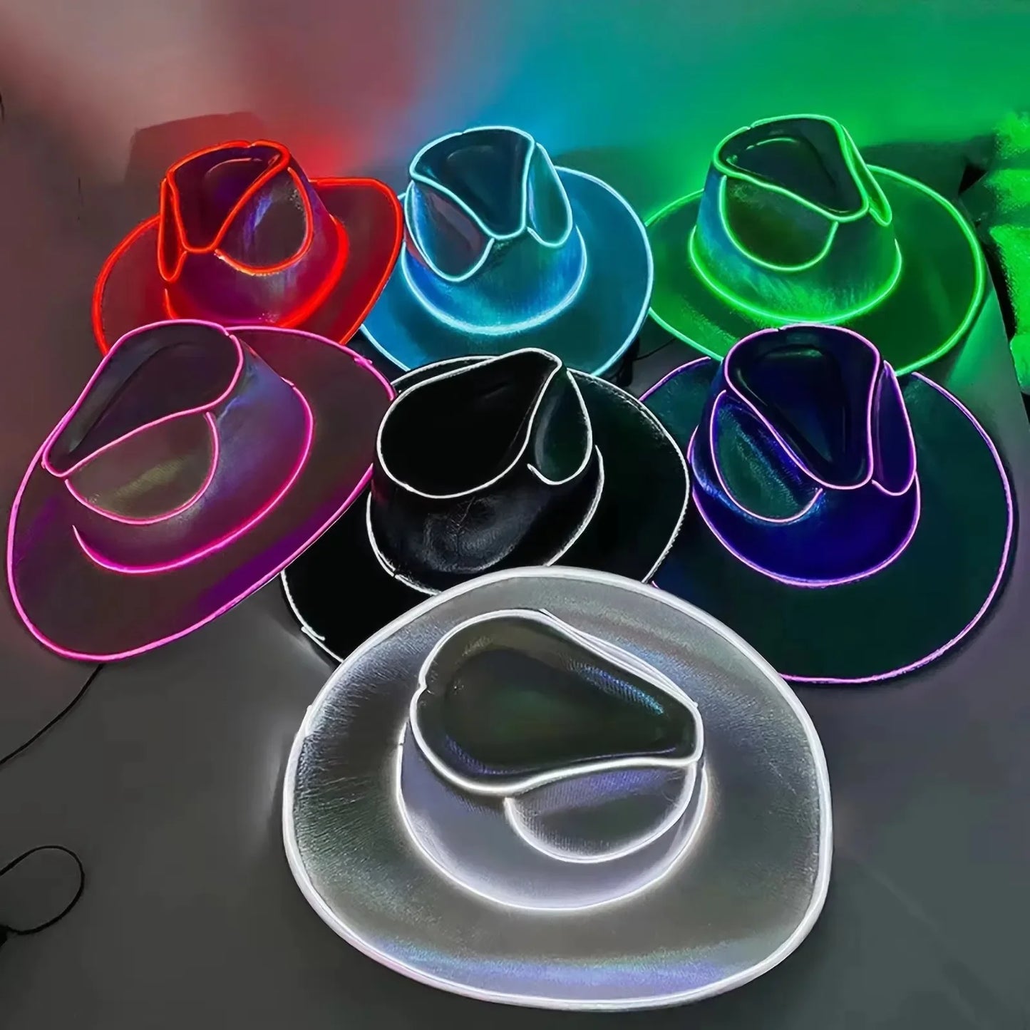 Pearlescent LED Cowboy Hat For Parties And Dancing