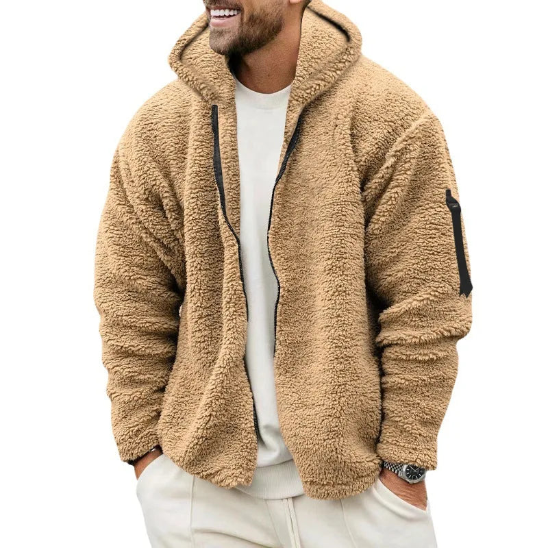Hebei Zhejiang Double-Sided Fleece Jacket For Men With Hood