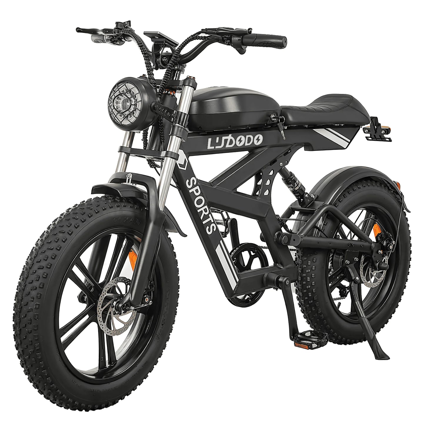 Electric Fat Tire Bike 1500W Peak 35MPH 7 Speed