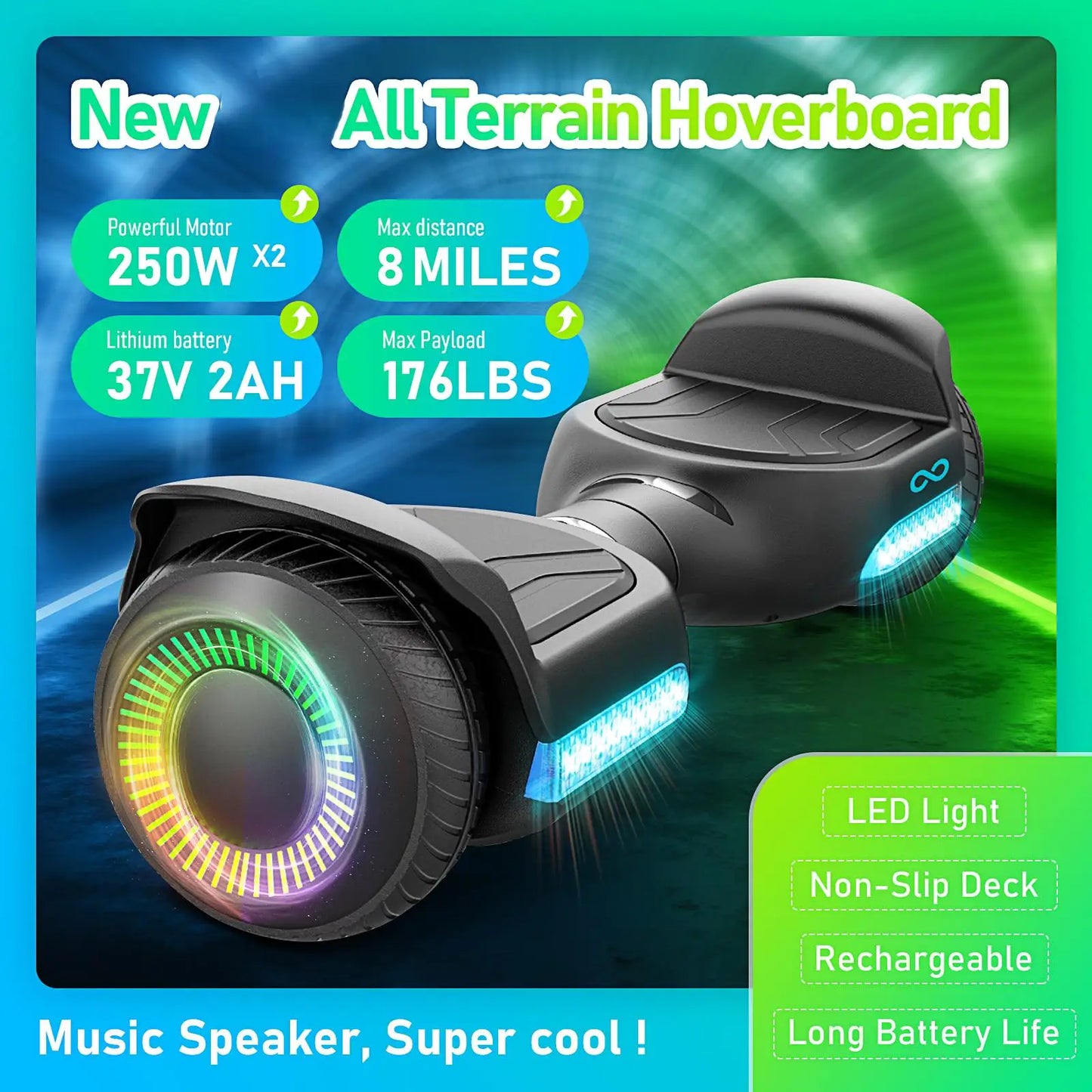 GYROORCE Self Balancing Hoverboard All Terrain LED Bluetooth