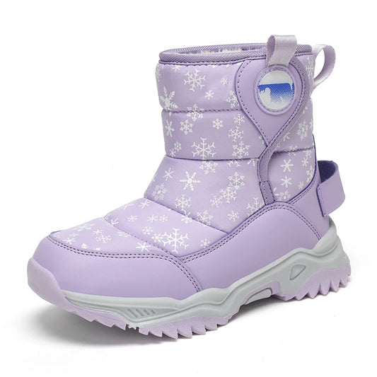 Unisex Kids Winter Boots Snow Leather Fashion Shoes