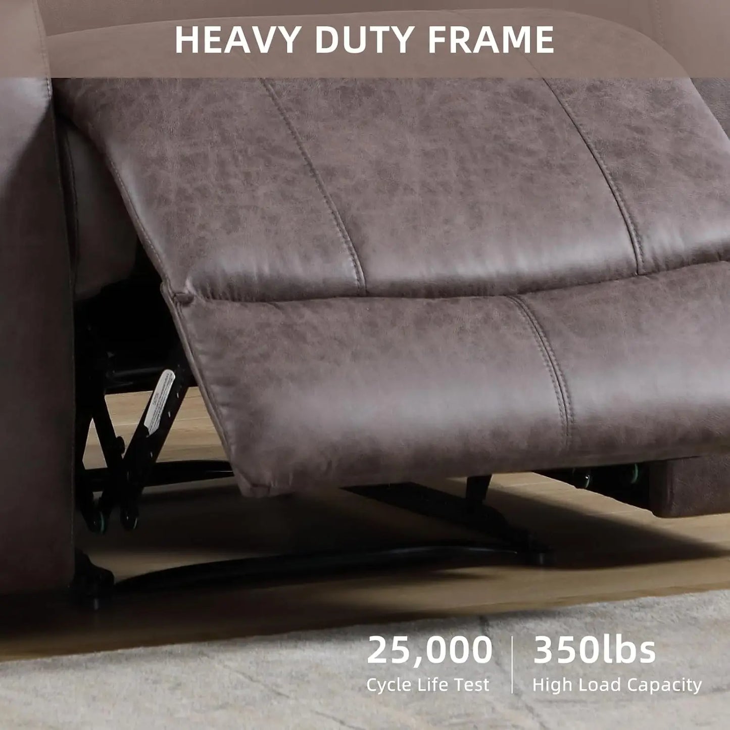 Overstuffed Manual Recliner Chair With Cup Holders For Living Room