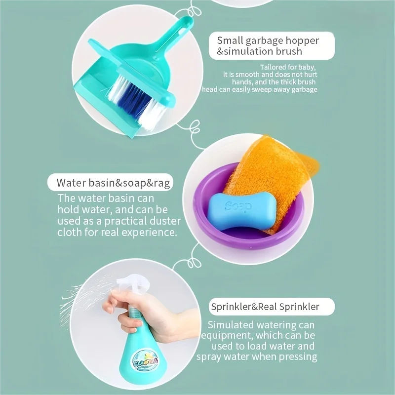 Jovow Kids Cleaning Set 12 Piece Pretend Play Toys